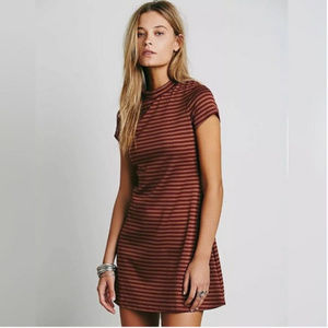 Free People On The Line Striped Turtleneck Dress